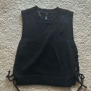 KNIT LACE UP SWEATER TANK